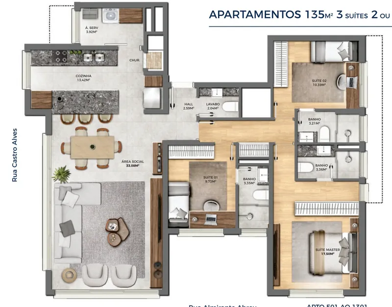Planta 135m² Americano